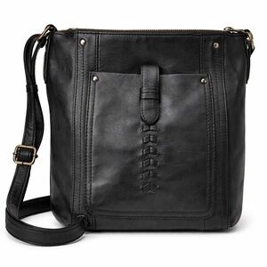 Great American Black Leather Crossbody Bag - Women's Shoulder Bag